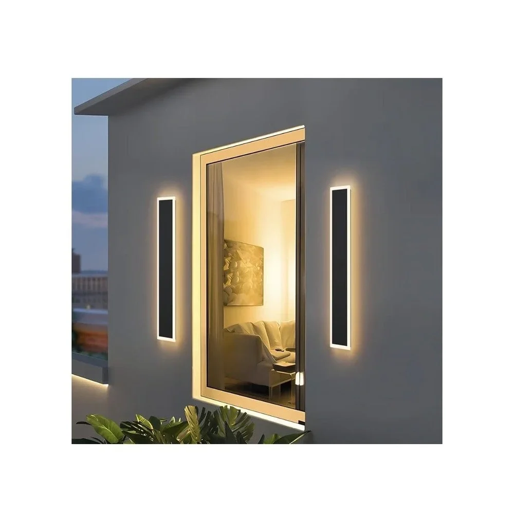 Coinmit 39.4in‎ Outdoor LED Wall Sconce IP65 Black 36W 3000K Warm Porch Light